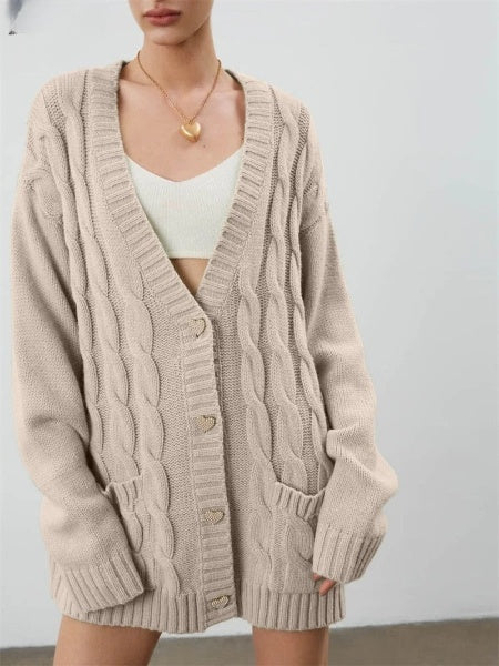 Chaqueta de punto oversize para mujer, elegante y cómoda
