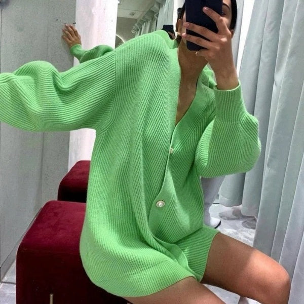 Chaqueta de punto oversize para mujer, elegante y cómoda