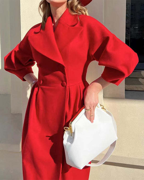Retroluxe | abrigo vintage de lana con mangas farol y solapa