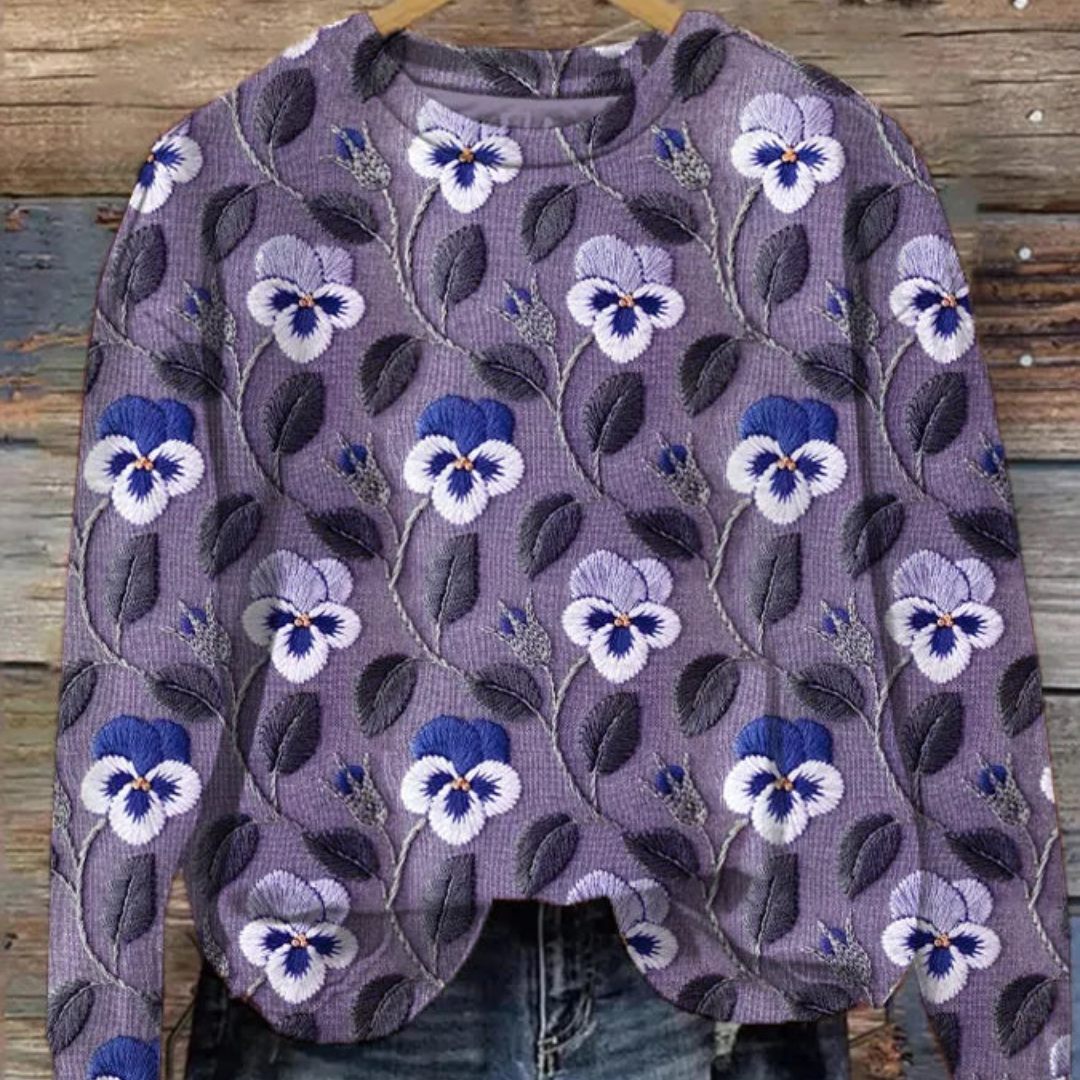 Jersey estampado de flores para mujer