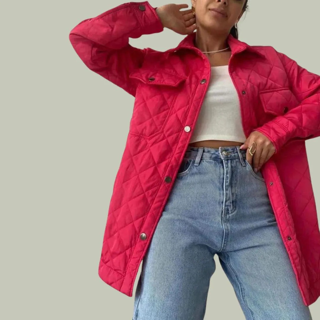 Chaqueta acolchada | Elegante | Cierre con botones, Bolsillos espaciosos | Ideal para el otoño