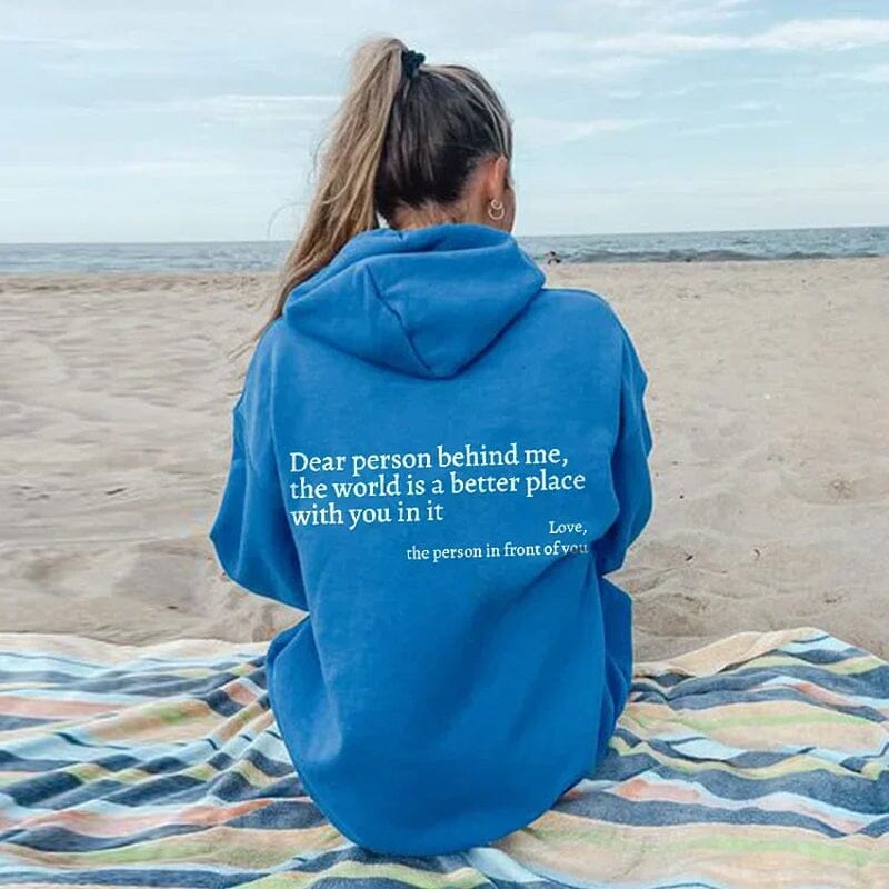 Jayne | Sudadera con capucha "Dear Person Behind Me" para mujer