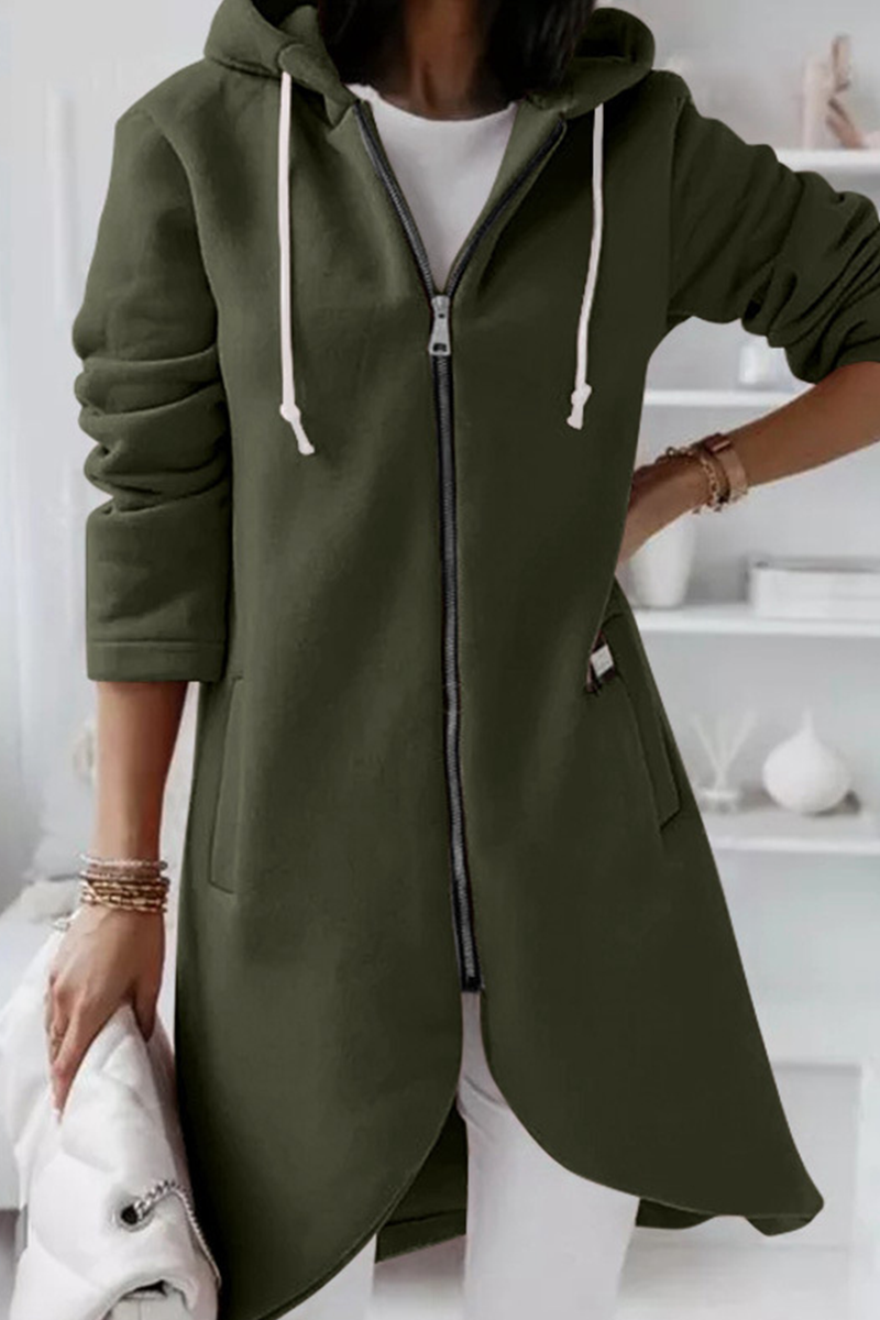 Sudadera informal con cremallera y capucha ajustable