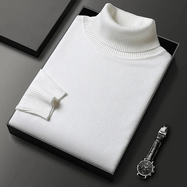 Moderno jersey de cuello alto entallado para el frío