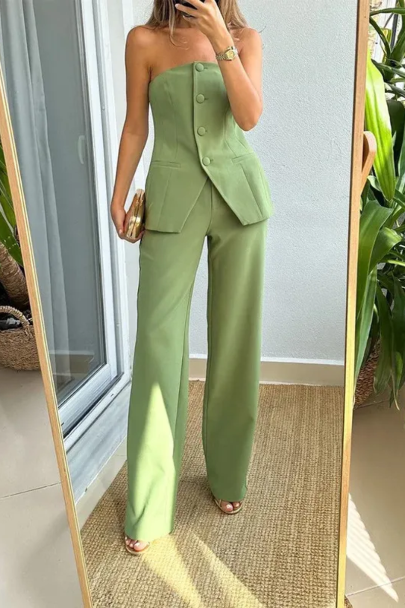 Elena | Conjunto de top y pantalón de tubo para mujer