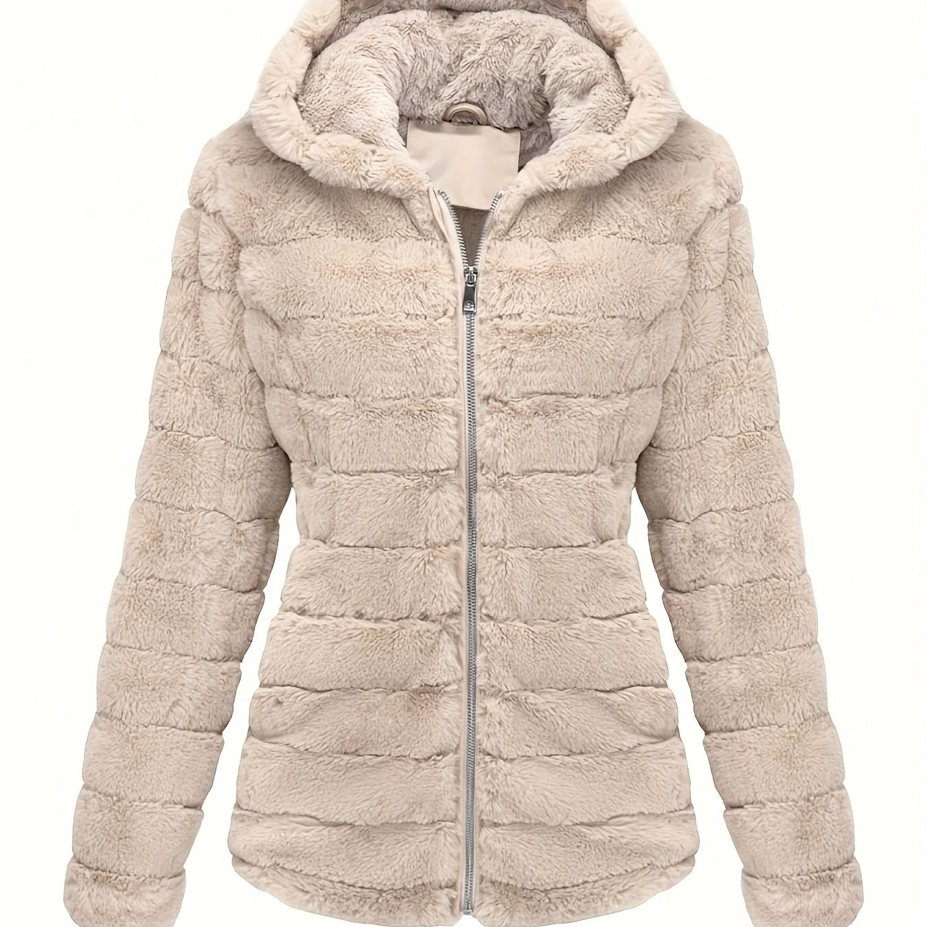 Elise | Elegante abrigo de peluche de color sólido