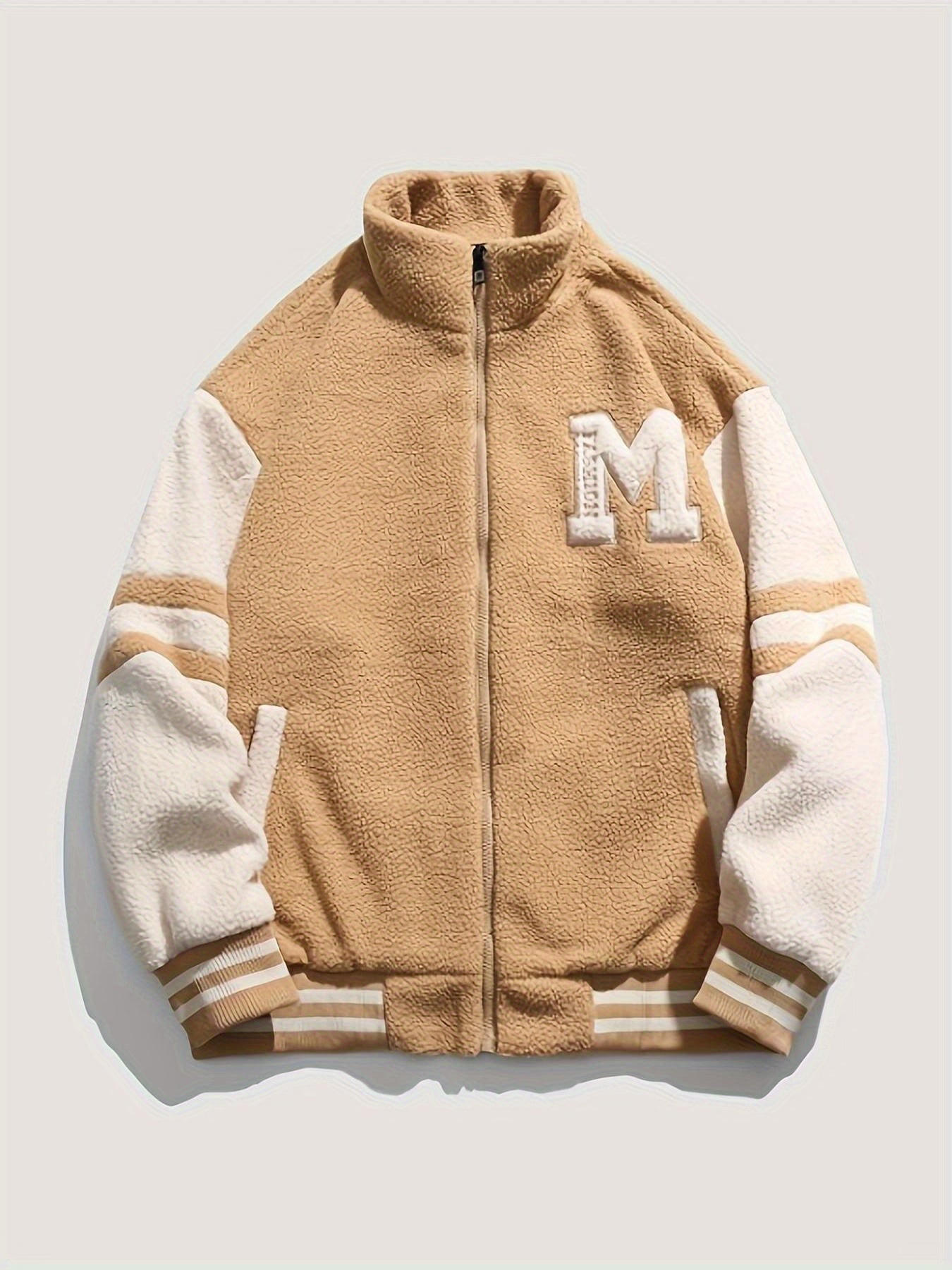 Aaron | Chaqueta polar informal con estampado de letras