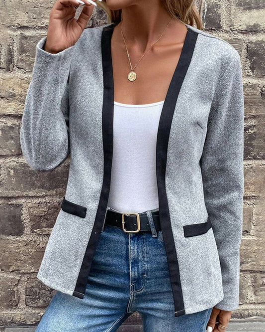 Celeste | Gris Abrigo de invierno de punto para mujer, acogedor y elegante