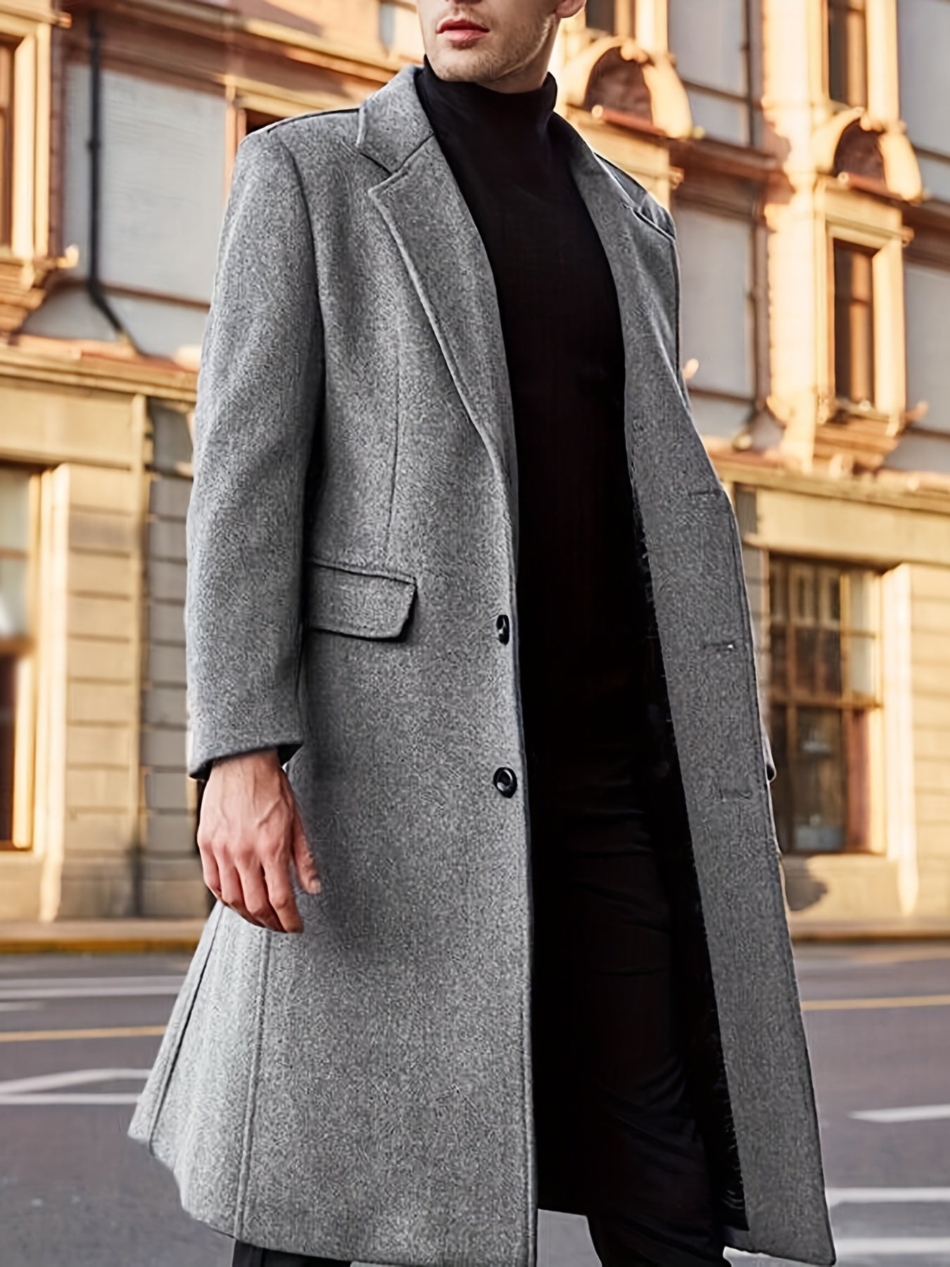 Cálida y elegante chaqueta trench de invierno para ocasiones formales para hombre | Ideal para otoño/invierno