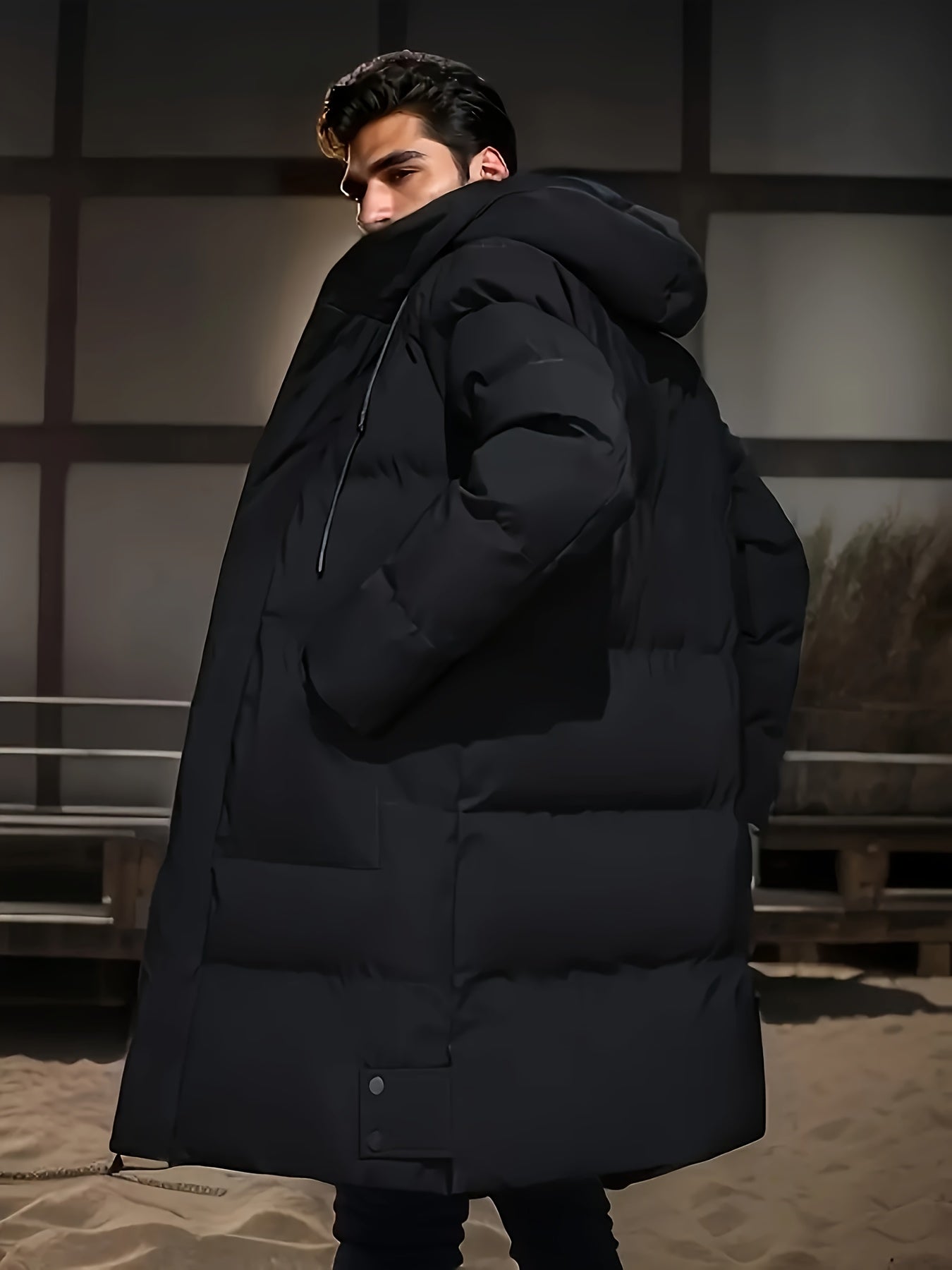 Chaqueta de invierno con capucha y forro polar para hombre | Perfecta para actividades al aire libre