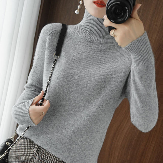 Lilly - Jersey de lana de manga larga y cuello alto