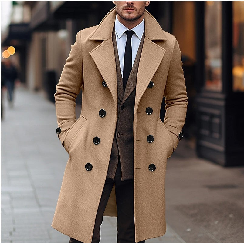 Hecon | Abrigo de lana para hombre otoño|invierno | cruzado y largo