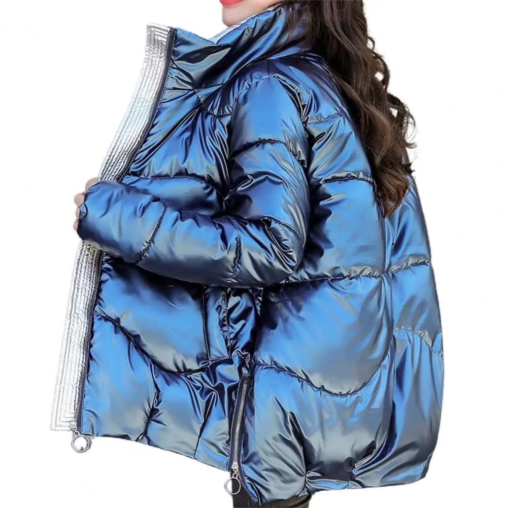 Lujosa chaqueta verde esmeralda para mujer en invierno