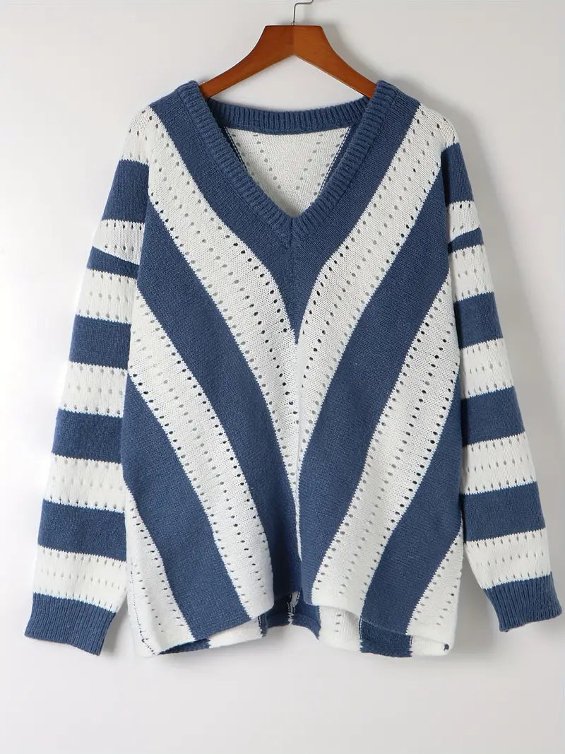 Grace | jersey de rayas con cuello de pico
