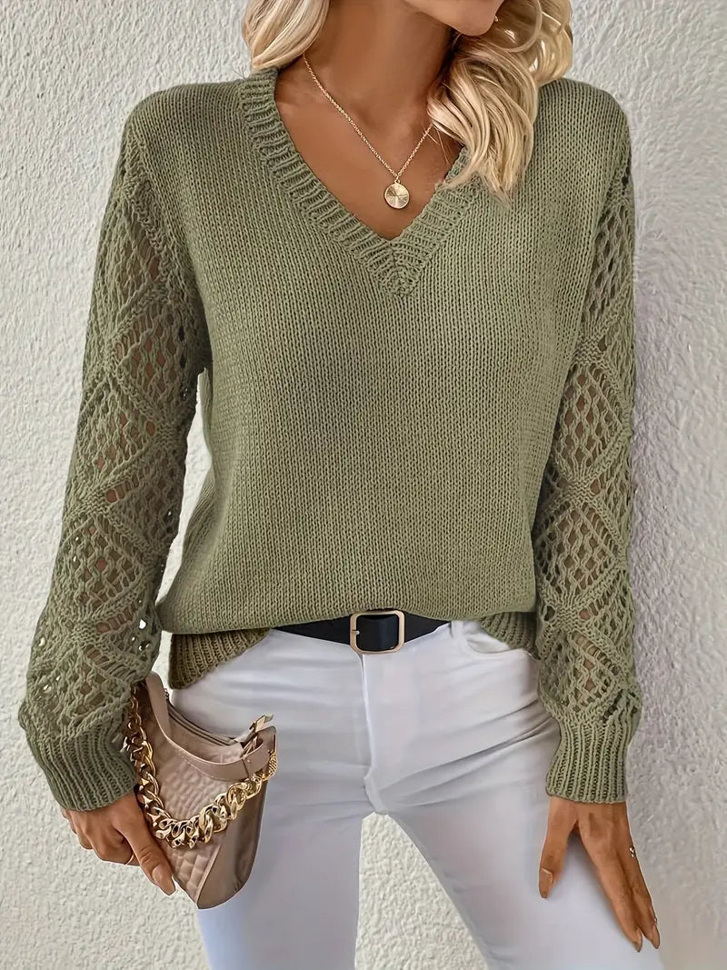 Isabella | jersey hueco monocolor para primavera