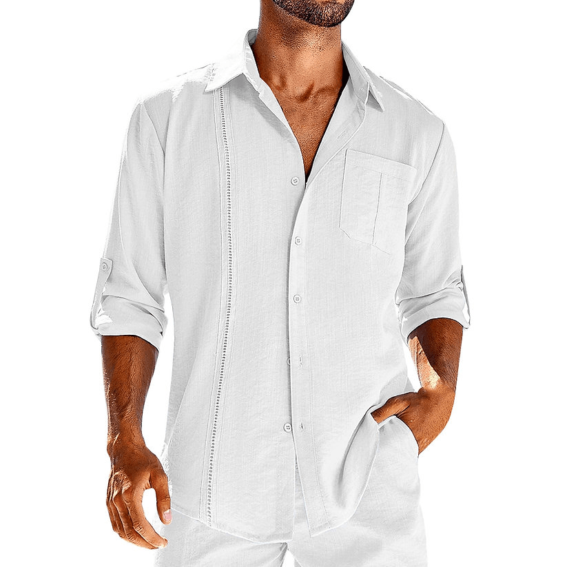 Adrien|Camisa cubana de lino de corte relajado