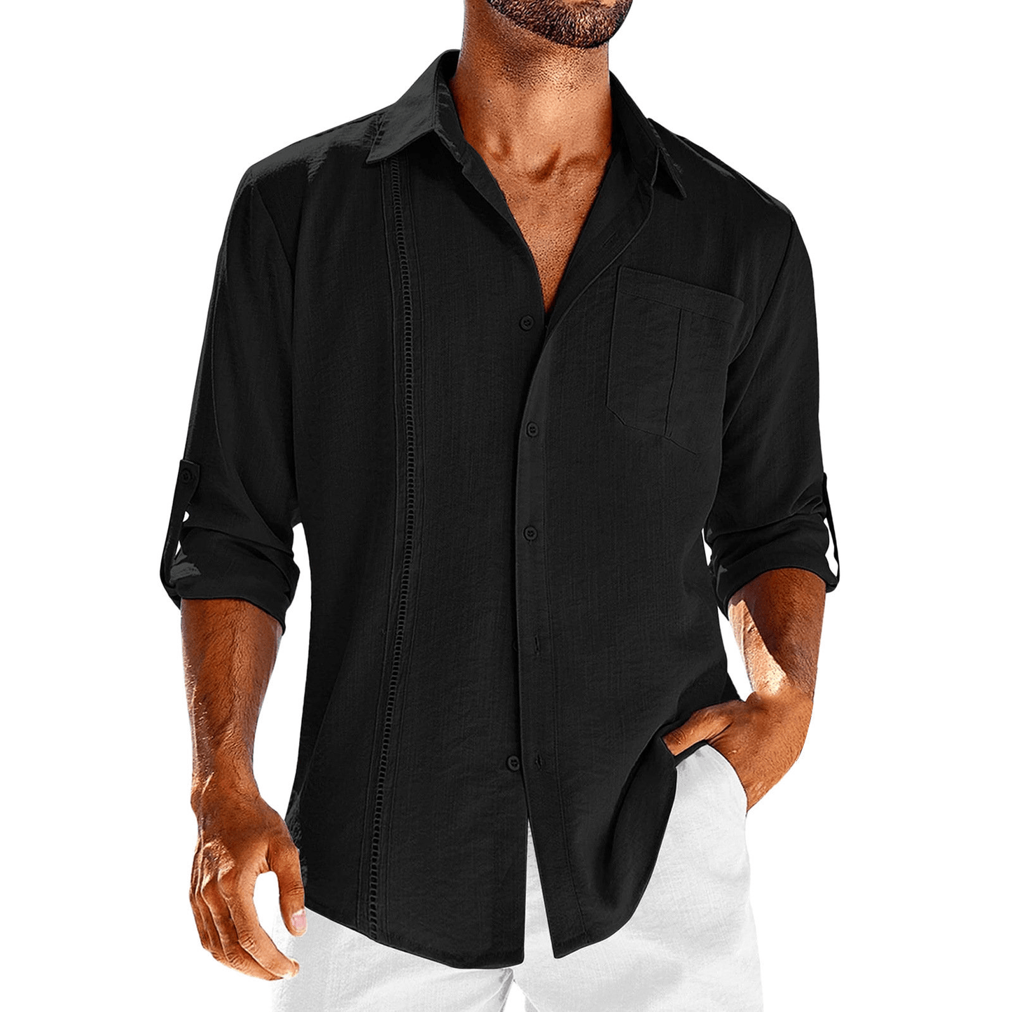 Adrien|Camisa cubana de lino de corte relajado