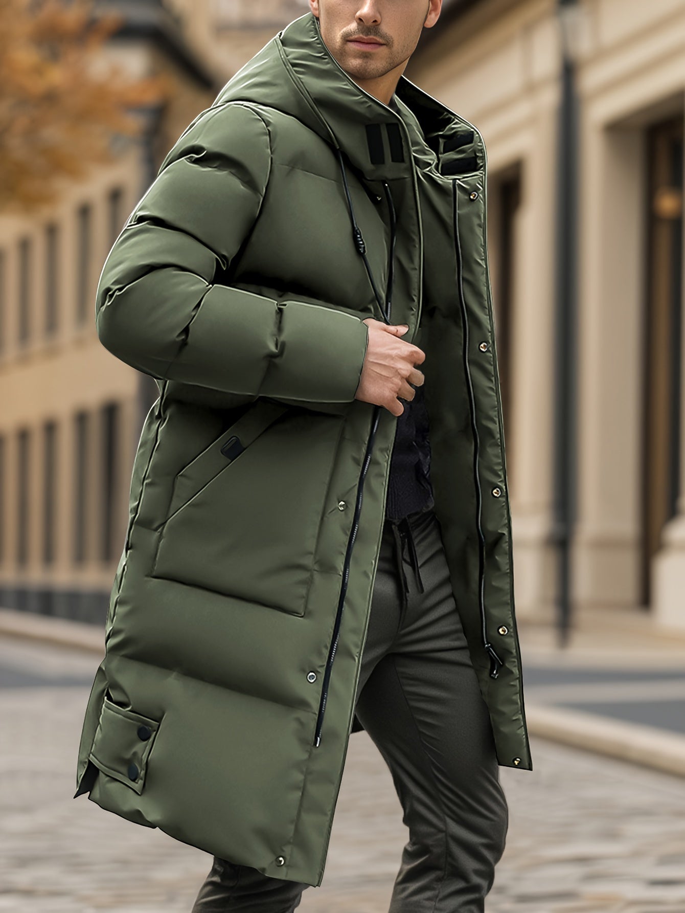 Chaqueta de invierno informal con forro polar y cremallera frontal para hombre | Perfecta para actividades al aire libre