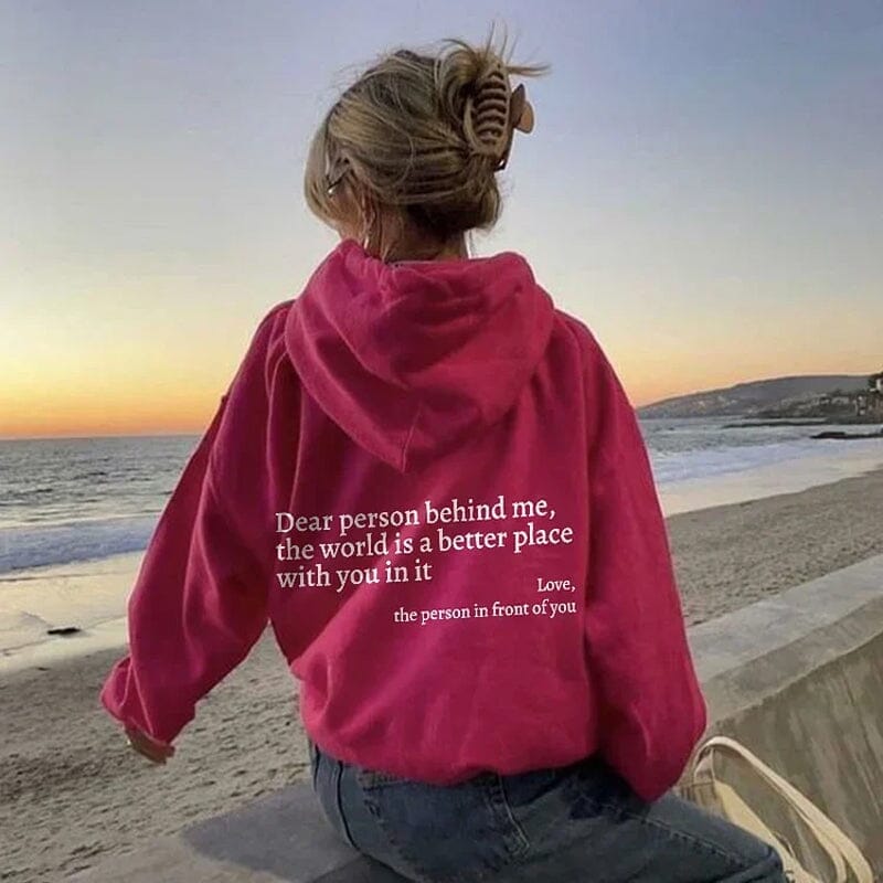 Jayne | Sudadera con capucha "Dear Person Behind Me" para mujer
