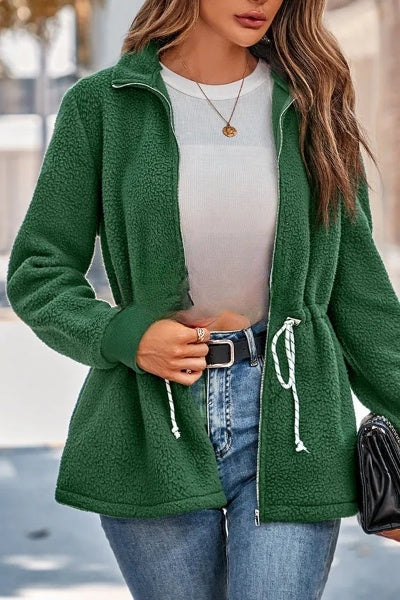 Elegante chaqueta con cremallera y puños para mayor comodidad y estilo