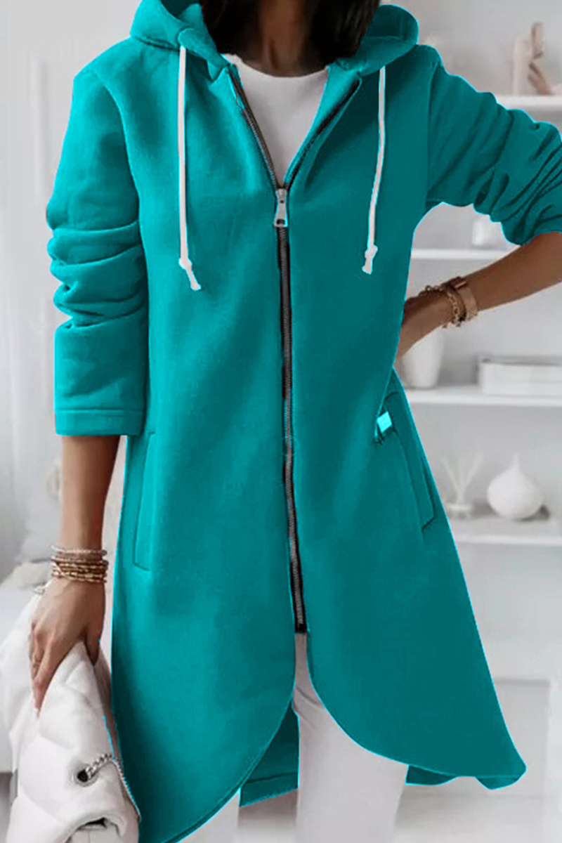Sudadera informal con cremallera y capucha ajustable