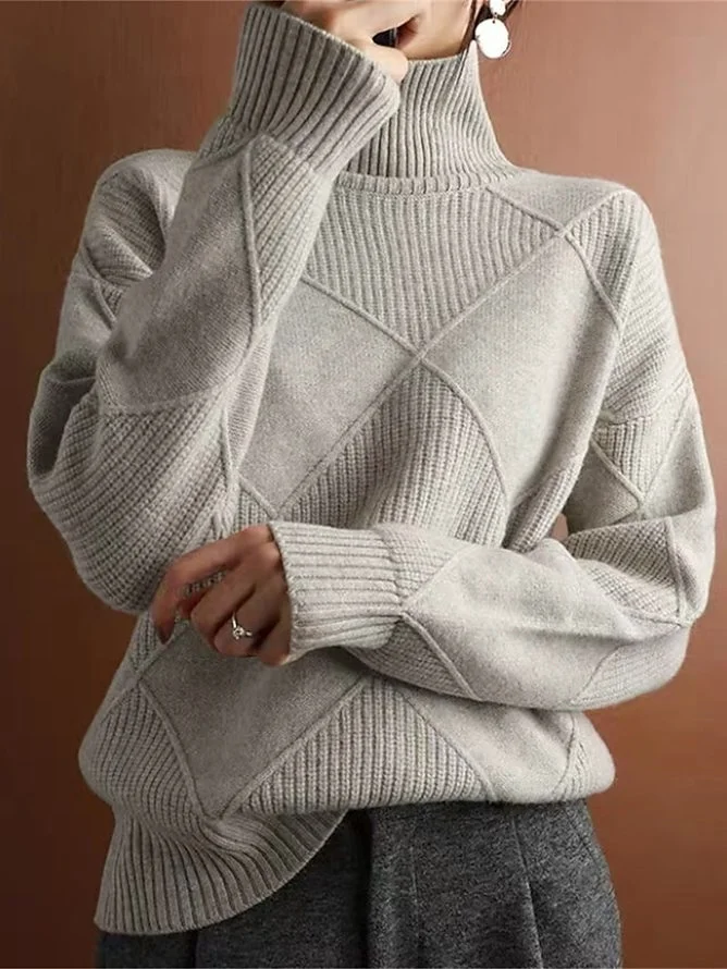 Elegante jersey de invierno con escote grueso