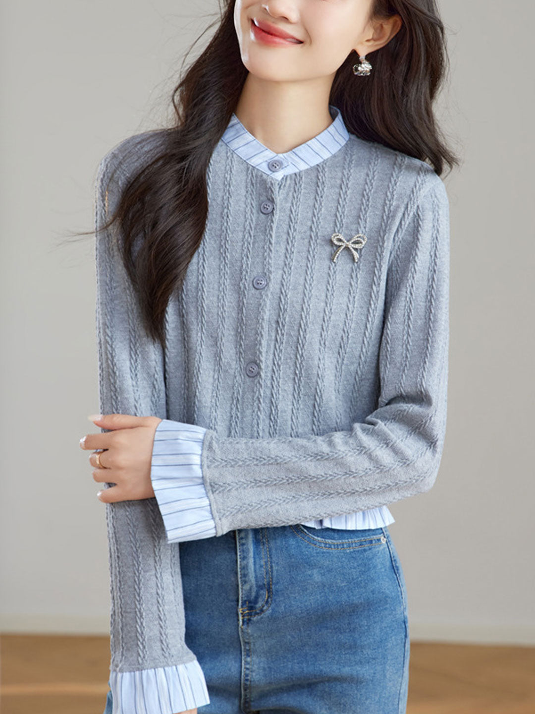 Debby Cardigan | Chaqueta de punto casual cuello redondo