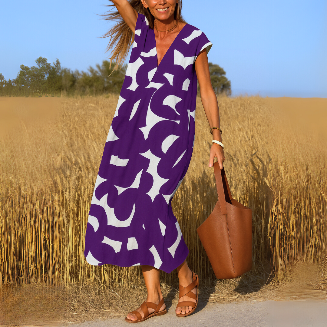 Vestido fluido con escote en V