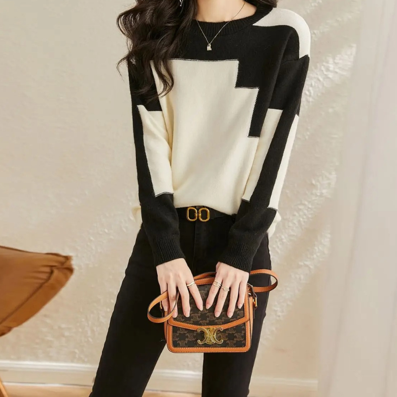 Lucie | Jersey con estampado geométrico, informal