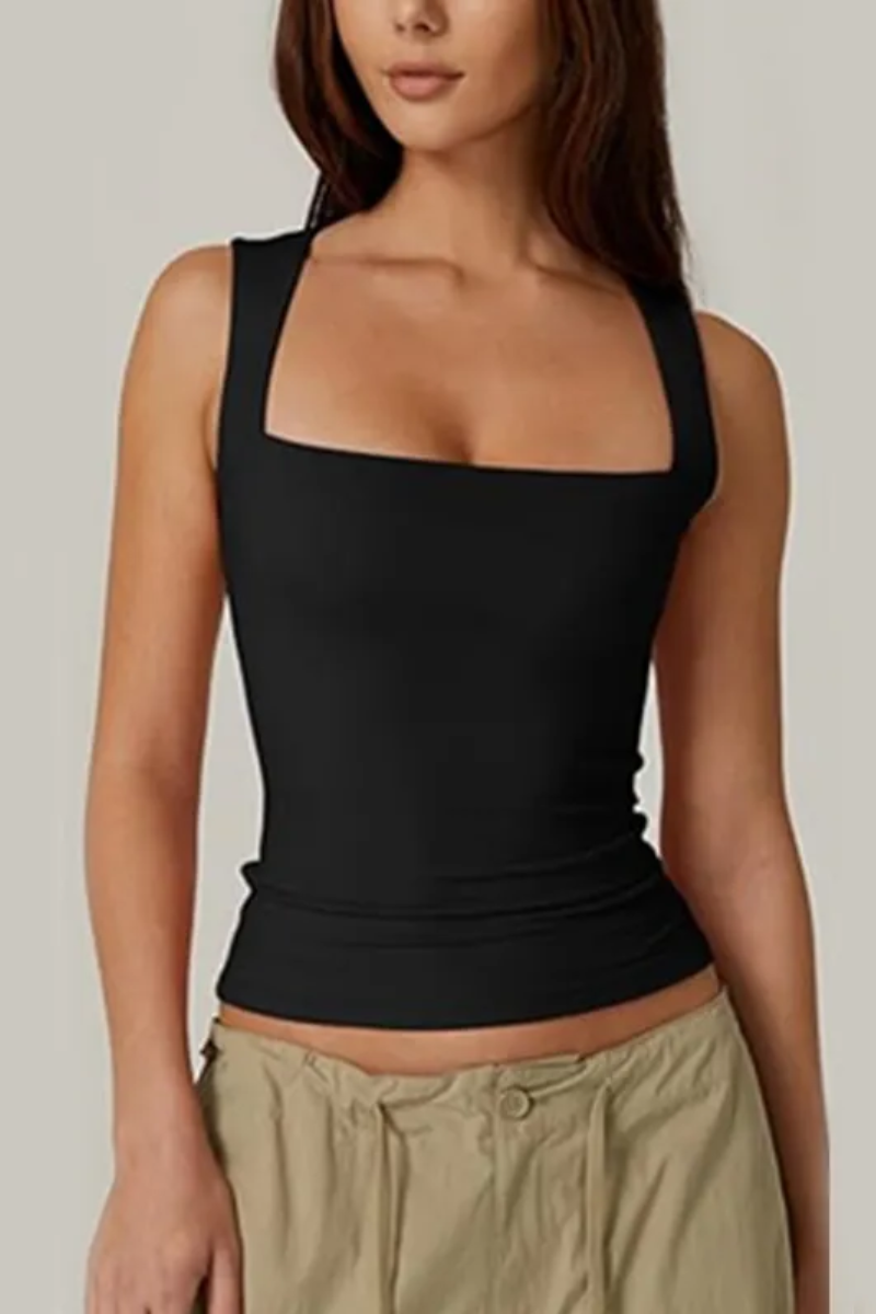 Camiseta de tirantes de cuello cuadrado para mujer