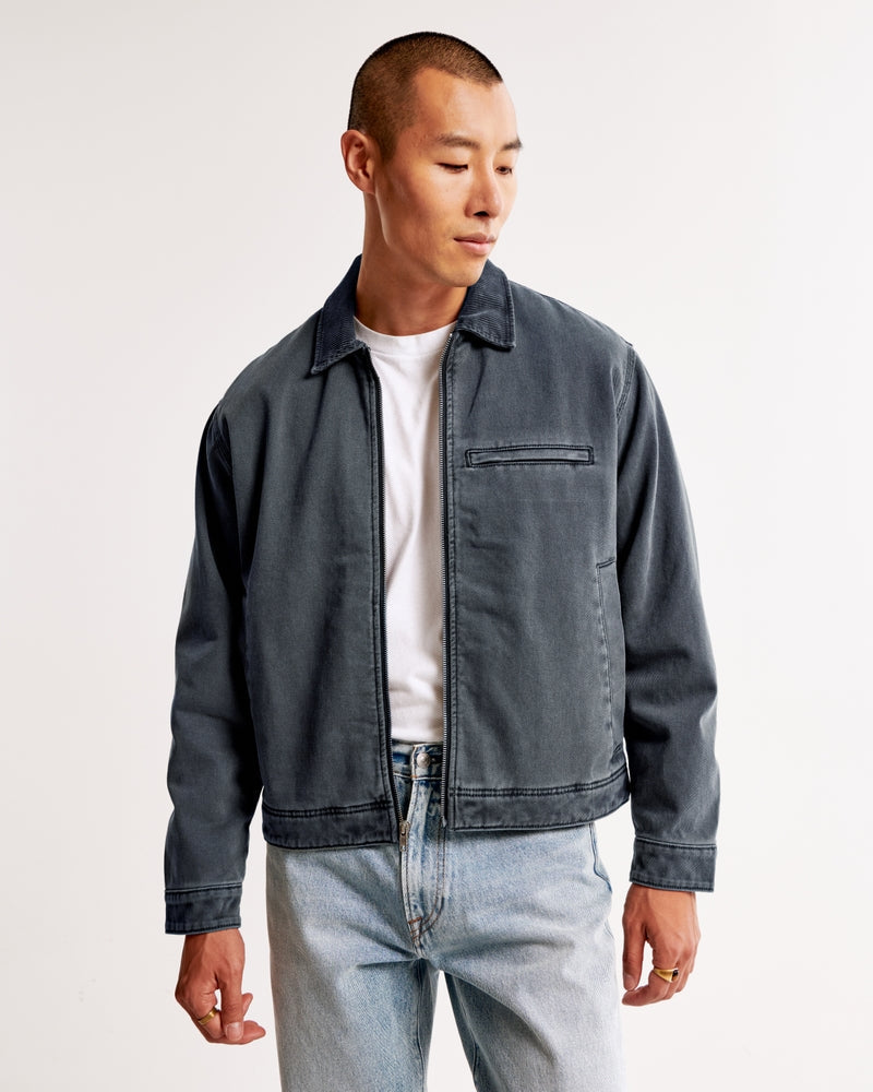 Chaqueta corta de trabajo con cremallera