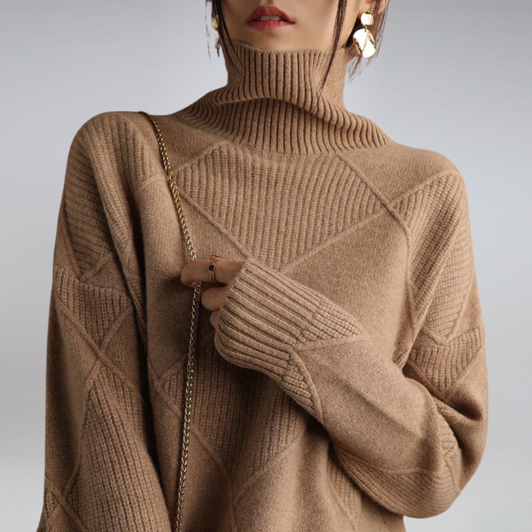 Trissy Sweater | Jersey de cuello alto estampado para mujer