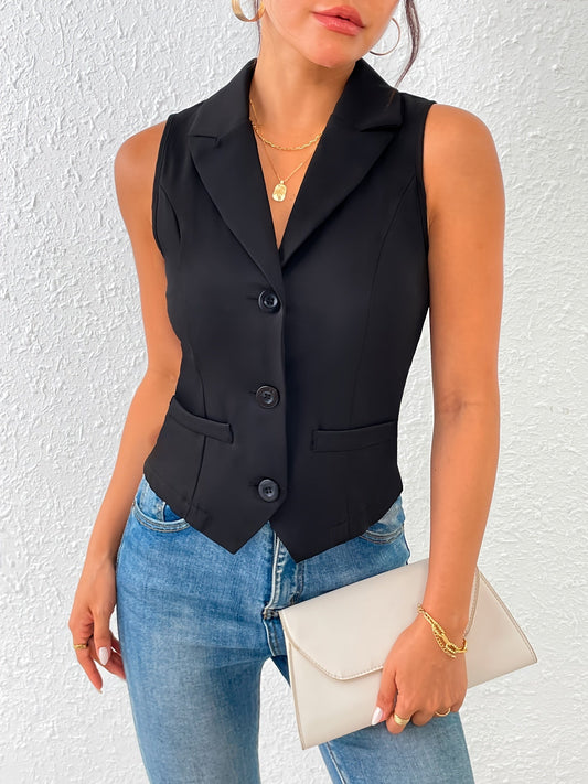 Lila - Chaleco Chic Spring Negro Mujer