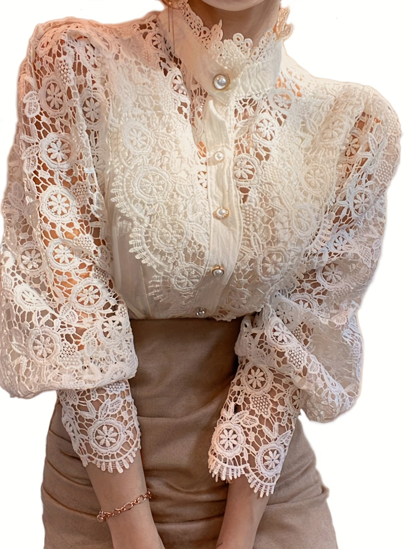 Blusa Liesbeth | Blusa de encaje de manga larga