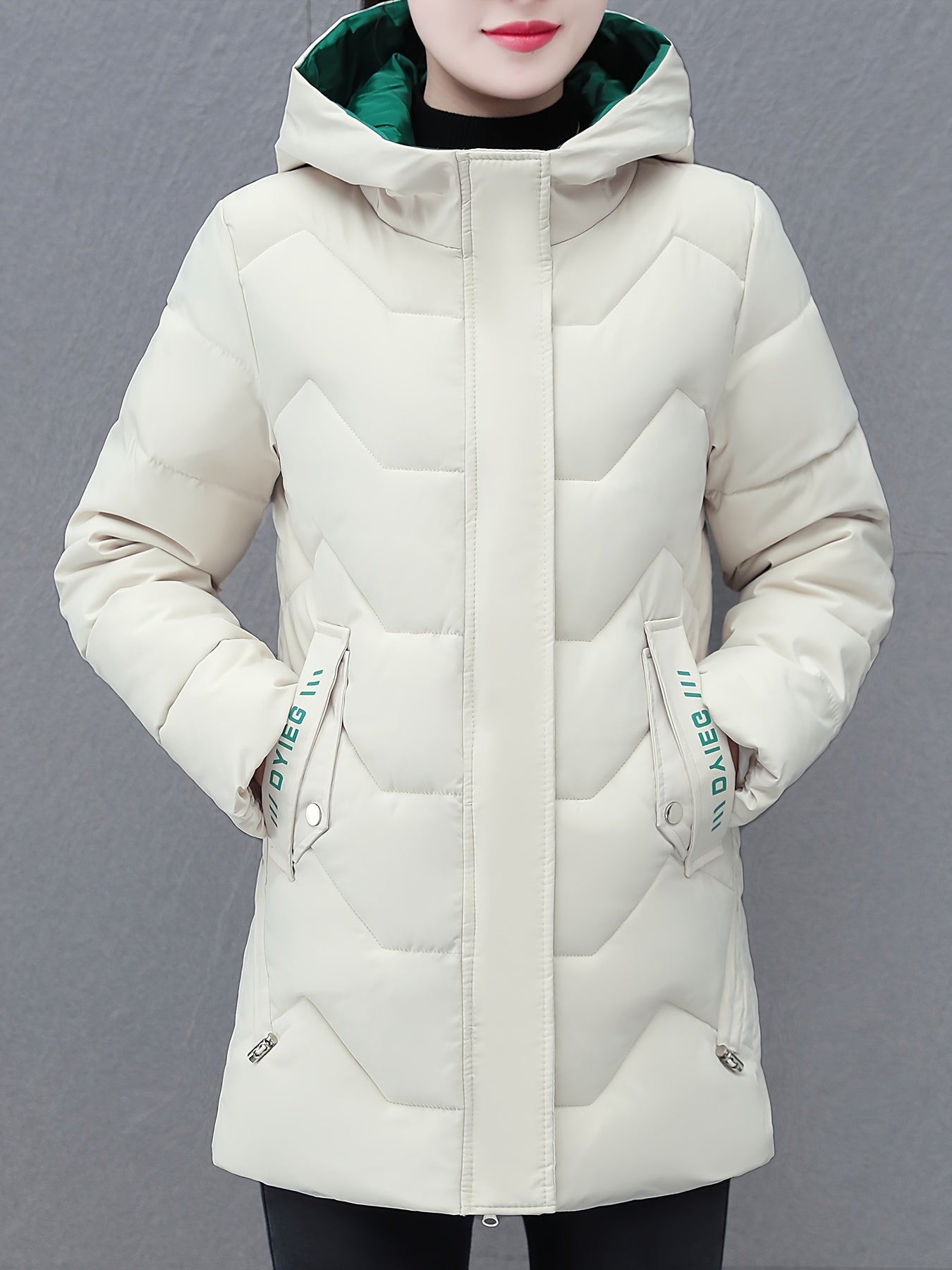 Chaqueta acolchada de longitud media para mujer | Ideal para otoño/invierno