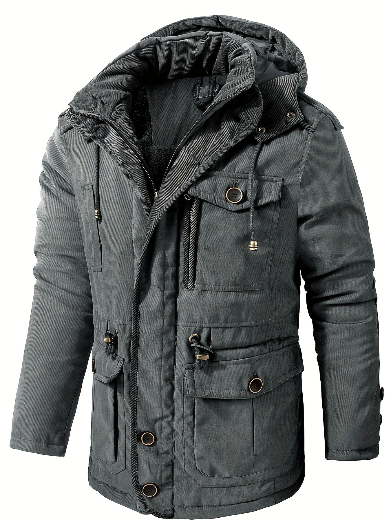 Casual de algodón estilo cargo chaquetas de invierno con bolsillos para los hombres | Perfecto para actividades al aire libre