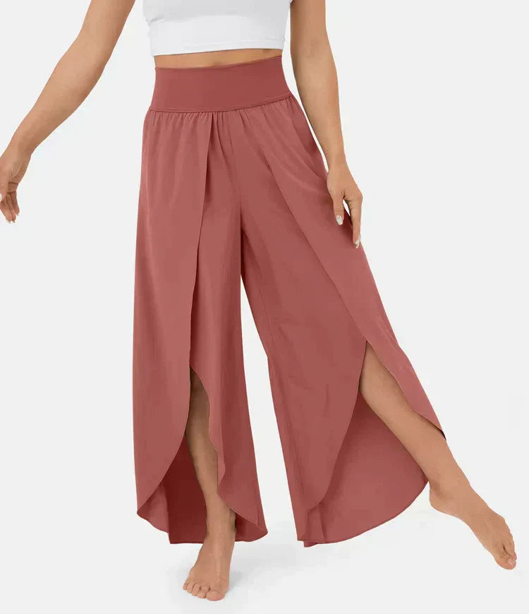 Pantalones palazzo con aberturas para mujer