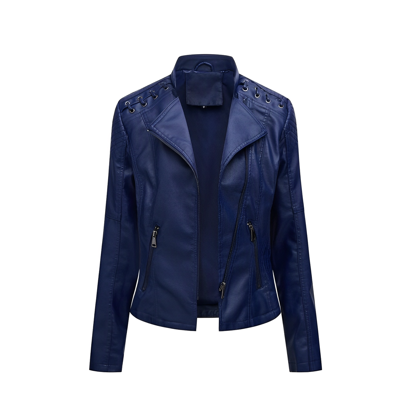 Chaqueta de cuero PU con cremallera
