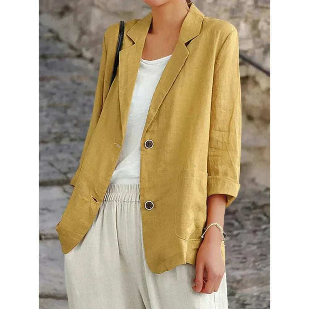 Margit | Blazer de lino de estilo sofisticado