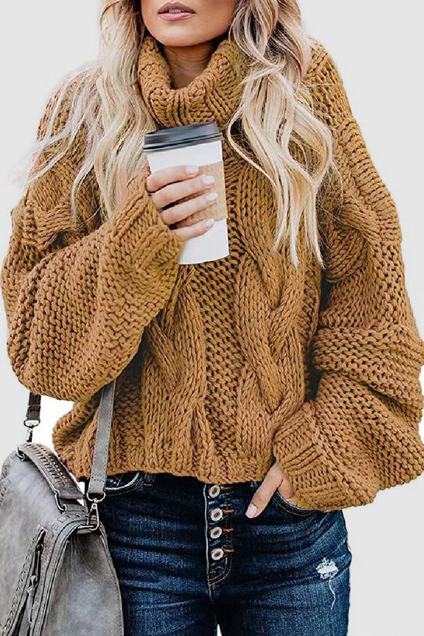 Elegante jersey de punto con cuello alto