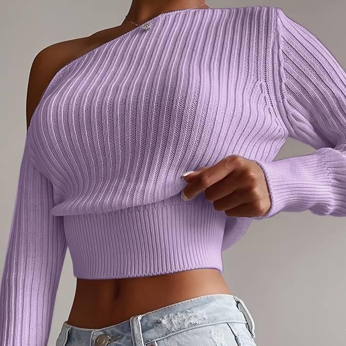 Mira - Jersey corto de punto asimétrico para mujer