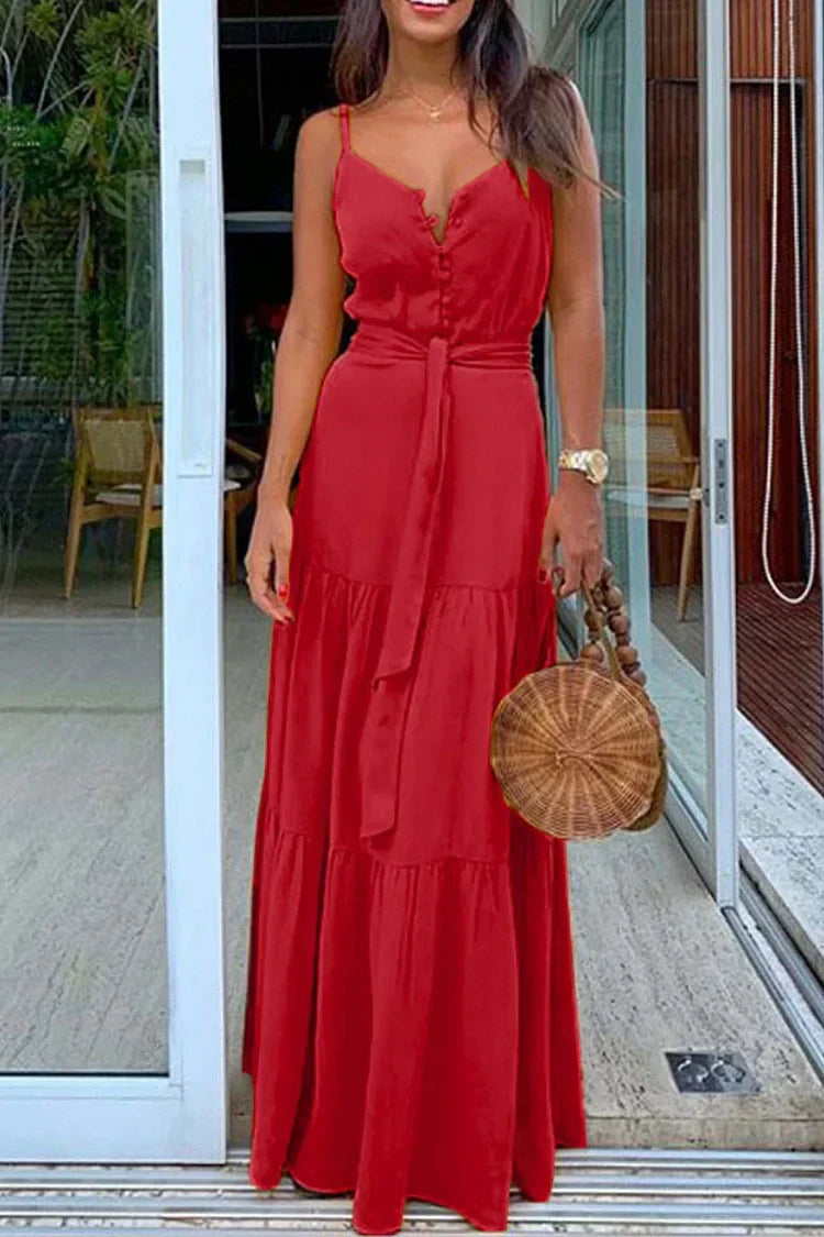 vestido camisero con botones y lazo