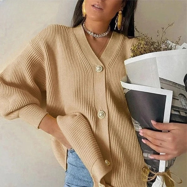 Chaqueta de punto oversize para mujer, elegante y cómoda