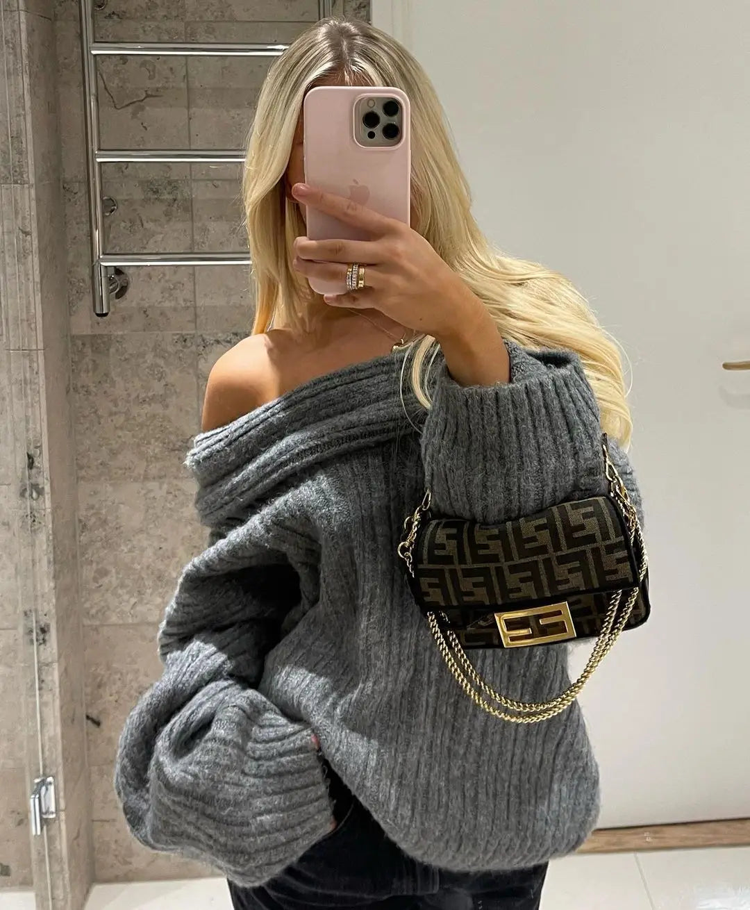 Ugonia Sweater - Jersey de punto sin hombros