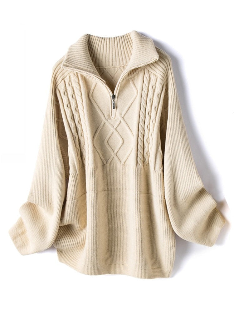 Léonie - Cálido jersey de lana con diseño oversize