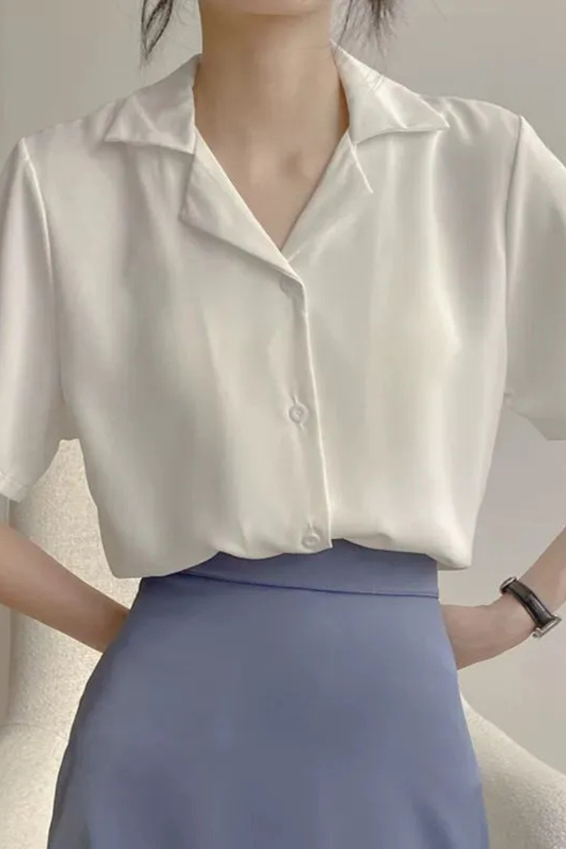 Ailani | Camisa de gasa blanca para mujer