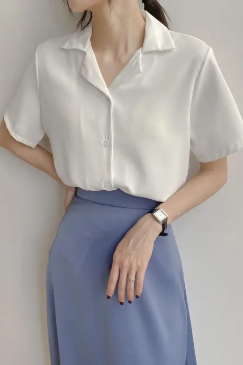Ailani | Camisa de gasa blanca para mujer