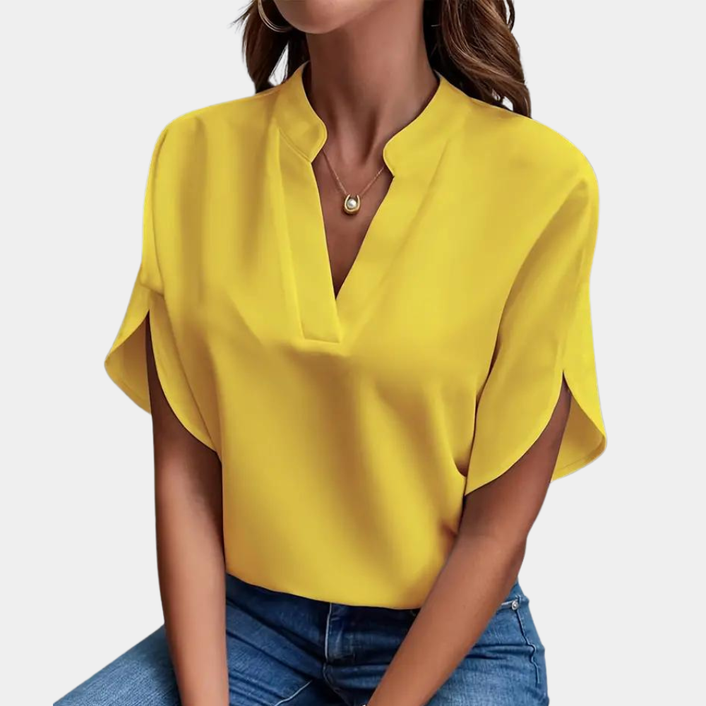Aiva - Blusa de manga corta para mujer