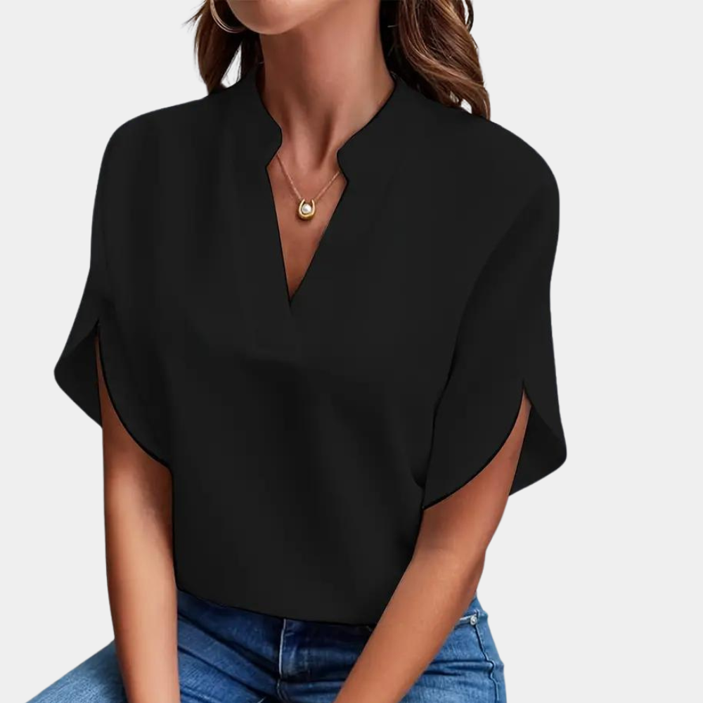 Aiva - Blusa de manga corta para mujer