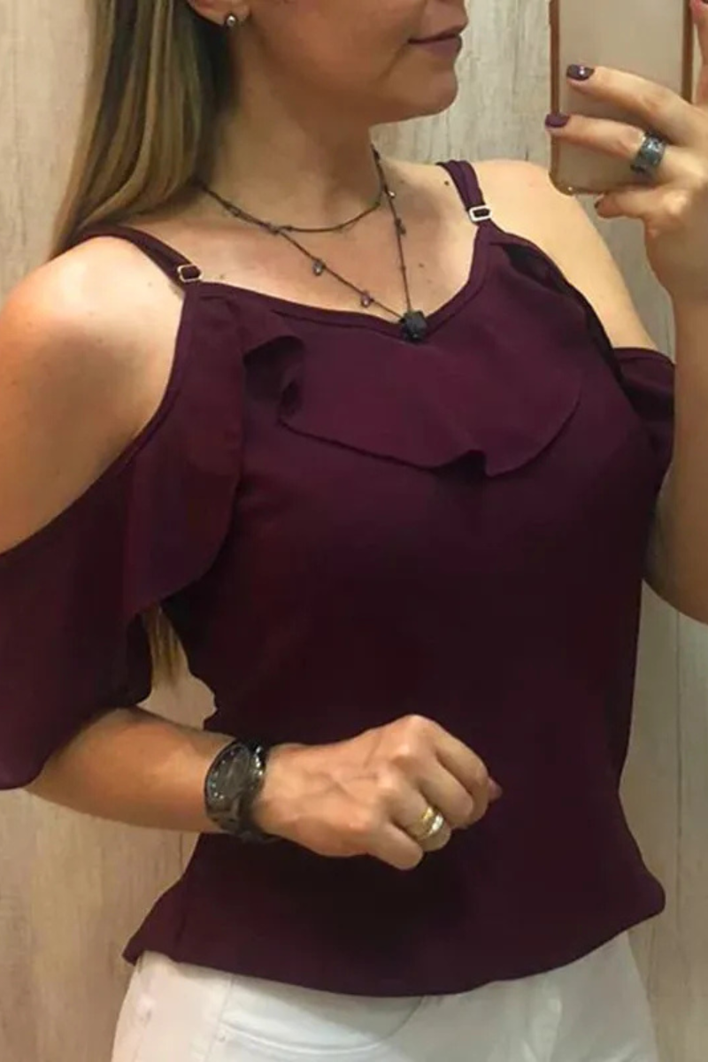 Araminta | Blusa de manga corta con volantes